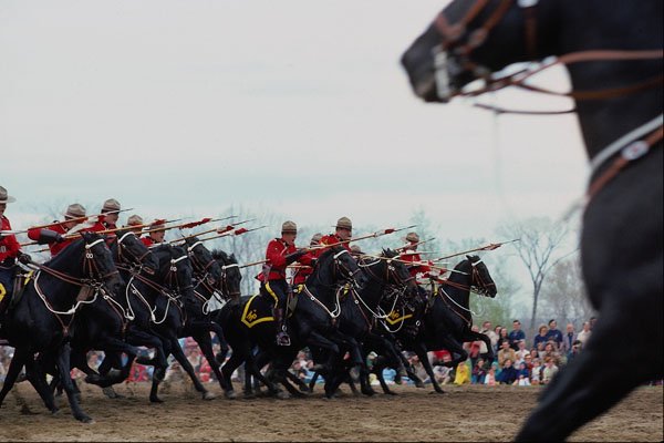 741068 The Charge, Royal Canadian Mounted Police, Musical Ride, Ottawa, Canada A4 Photo Print