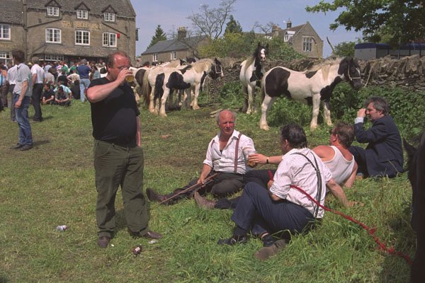 741087 Gypsy Horse Traders Relaxing At The Annual Fair A4 Photo Print