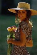 743034 Flower Girl With Hat A4 Photo Print