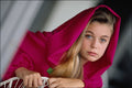 743035 Red Scarf On Blonde A4 Photo Print