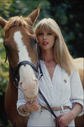 743048 Penny, Girl In White Shirt Beside Horse A4 Photo Print