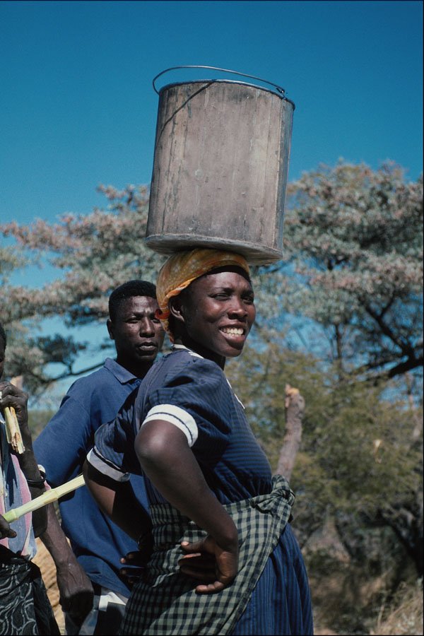 743055 Returning From The Well, Namibia A4 Photo Print