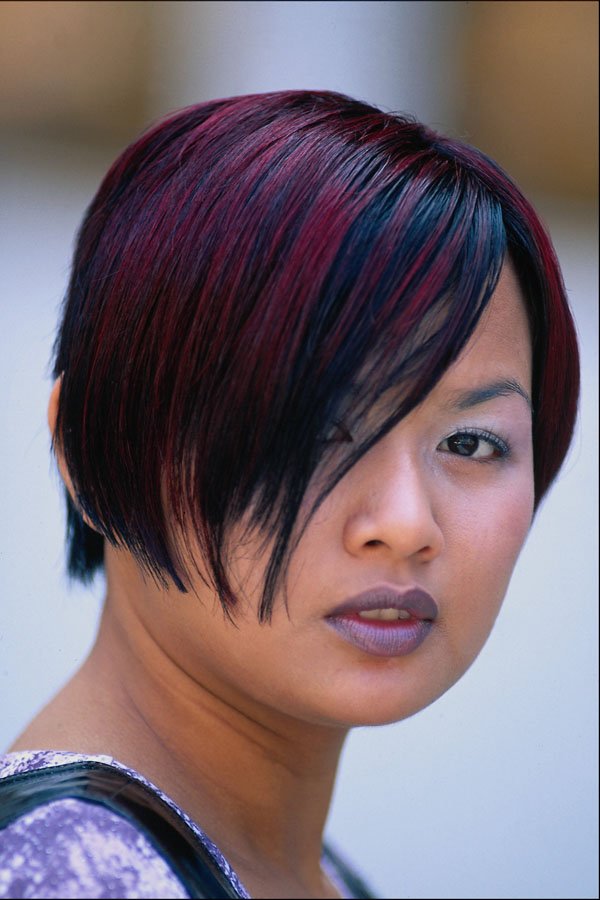 744074 Woman With Red tinted Hair A4 Photo Print