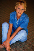 744079 Blonde In Denim A4 Photo Print