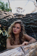 745032 Girl Amid Tree Trunks A4 Photo Print
