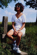 745069 Portrait, Woman In White, Rural Setting A4 Photo Print