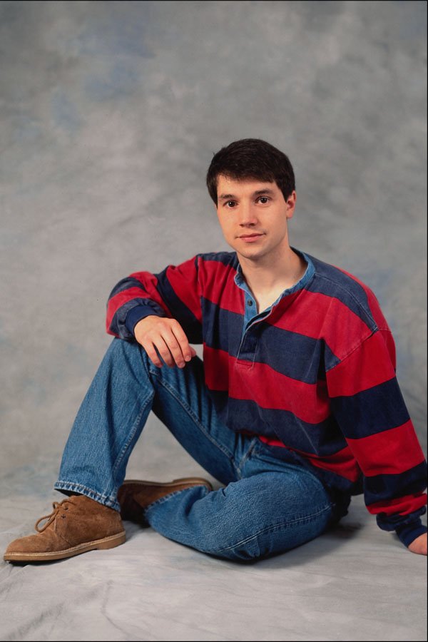 745070 Young Man In Red And Blue Rugby Shirt A4 Photo Print