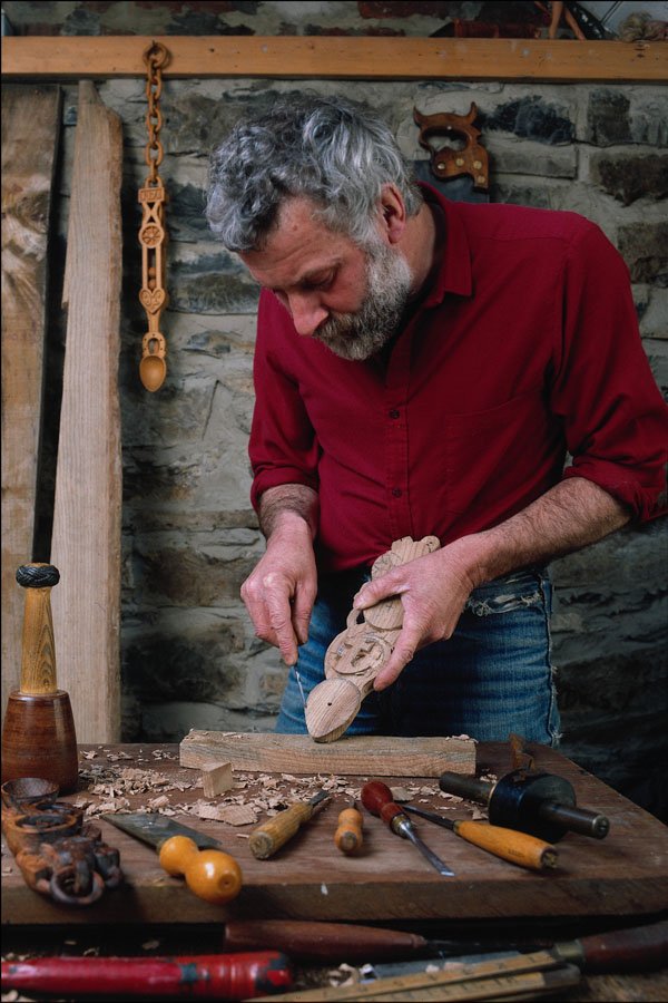 745086 Making Love Spoons, Wales A4 Photo Print