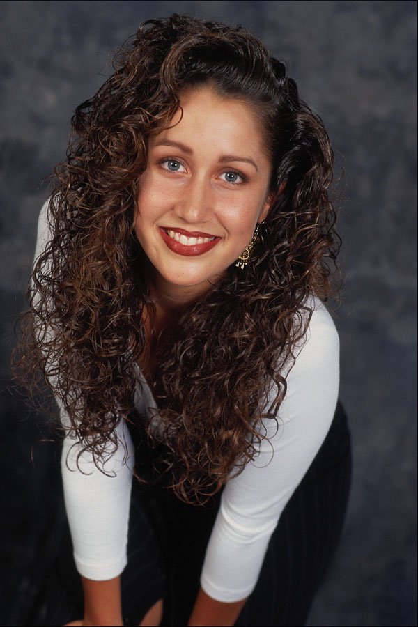 746038 Woman With Long Brown Hair, Permed A4 Photo Print
