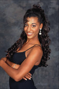 746039 Woman With Long Brown Hair, Arms Crossed A4 Photo Print