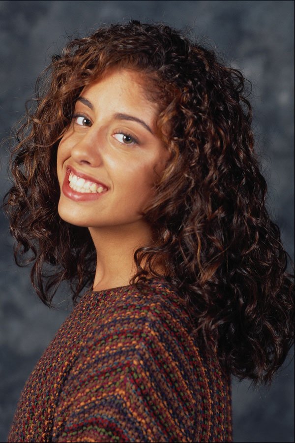 746067 Smiling Brunette With Perm A4 Photo Print