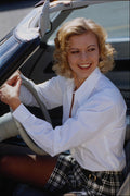 746082 Pretty Blonde In An Automobile A4 Photo Print