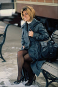 746089 Brunette At The Train Station, Winter Look A4 Photo Print