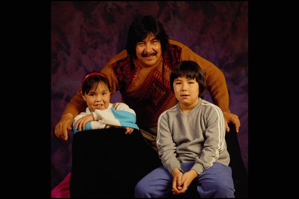 747005 Father With Children A4 Photo Print