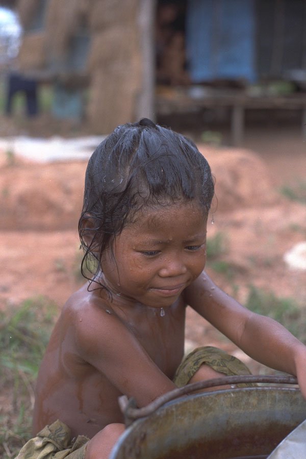 747011 Little Girl Washing A4 Photo Print