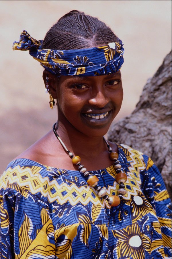 747047 Fulani Girl With Tattooed Lips And Amber Beads, Mopti, Mali A4 Photo Print