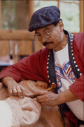 747085 Native Carver Working On A Totem Pole A4 Photo Print