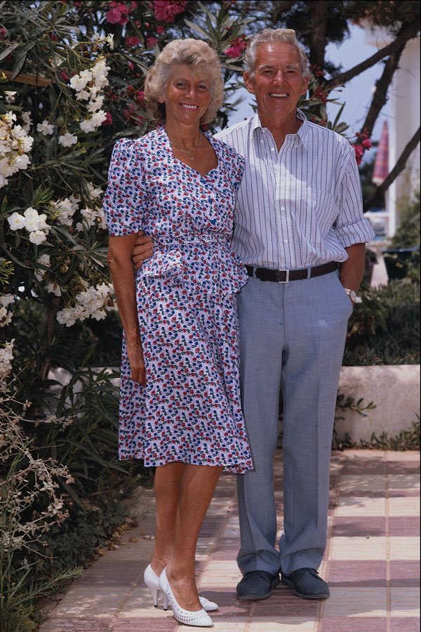 748014 Retired Couple By Steps A4 Photo Print