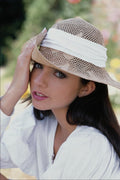 748045 Portrait Of Girl In White, Wearing Hat A4 Photo Print