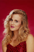 748048 Portrait Of Girl With Red Background A4 Photo Print