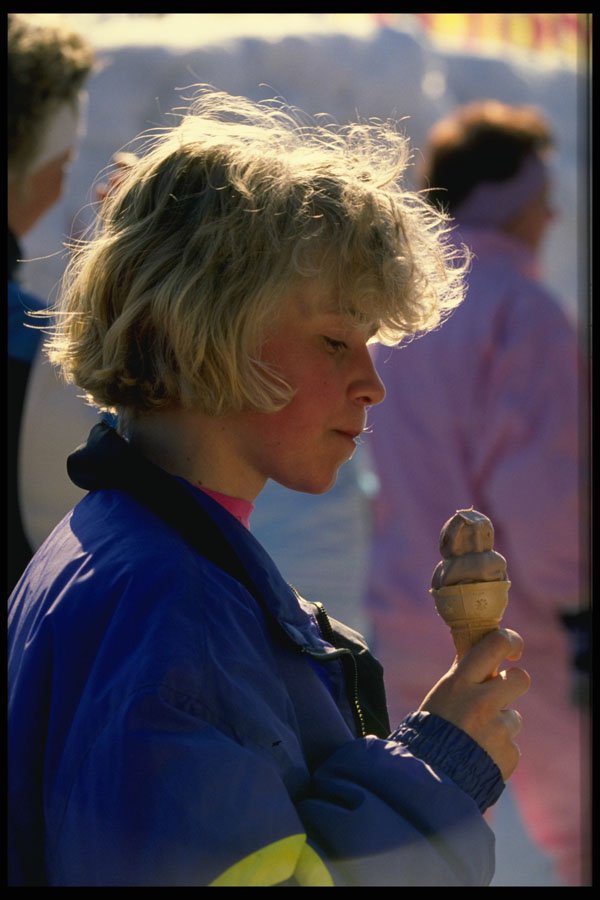 748076 Girl Eating Ice Cream A4 Photo Print