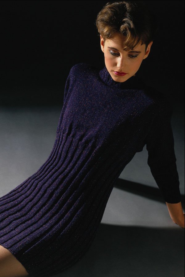 749047 Woman In Knitted Dress A4 Photo Print