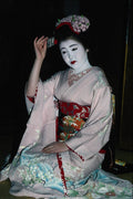 749065 Japanese Lady In Traditional Costume At Tea Ceremony A4 Photo Print