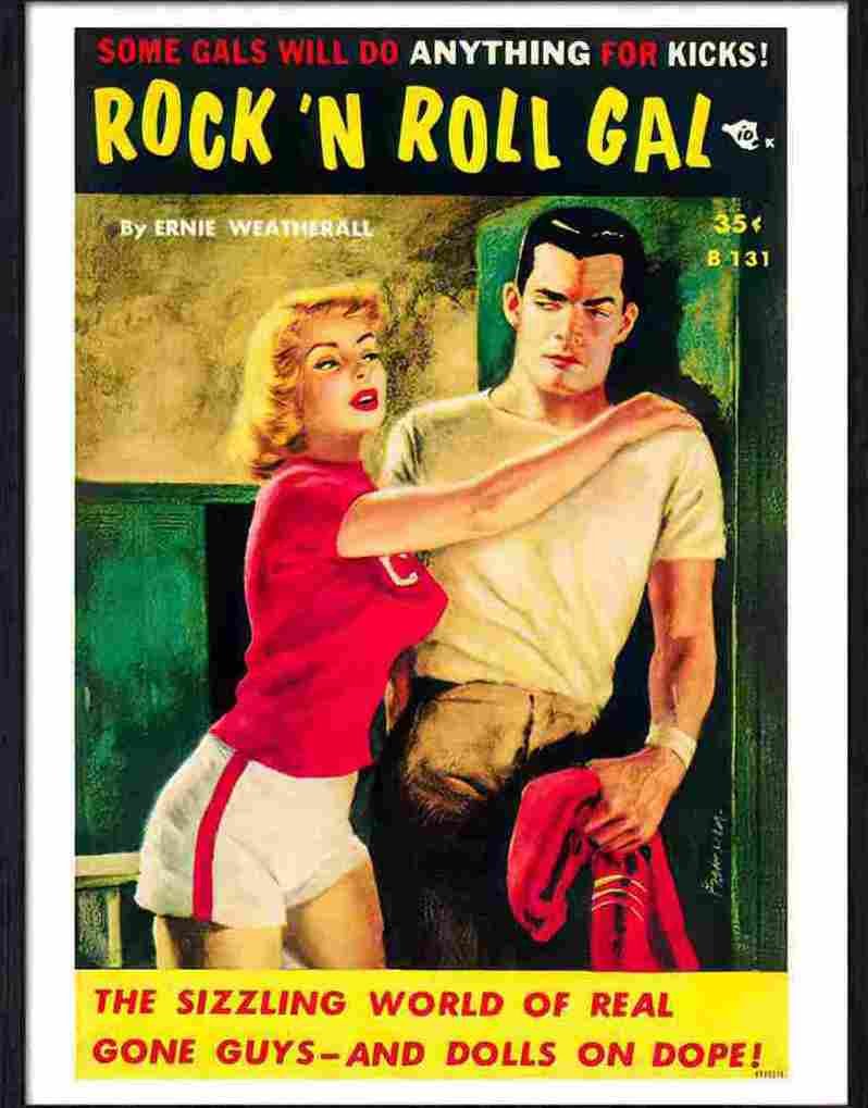 75 rock n roll gal pulp fiction book cover Advert A4 Photo Print