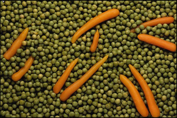 752055 Green Peas And Carrots A4 Photo Print