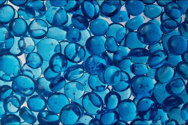 752064 Blue Glass Beads A4 Photo Print