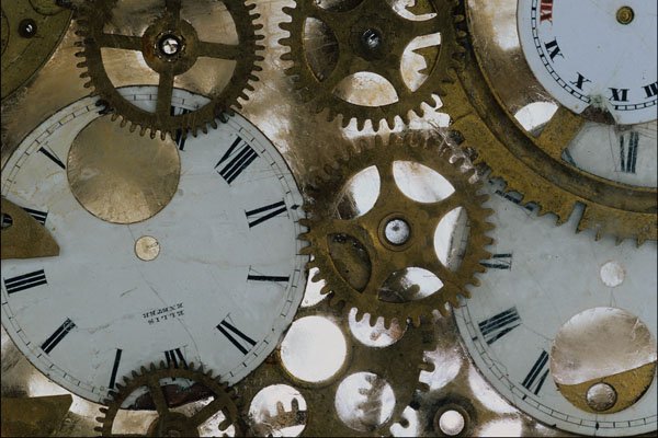 753011 Clock Cogs In Ice A4 Photo Print