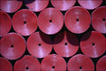 753014 Red Discs A4 Photo Print