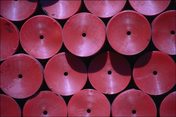 753014 Red Discs A4 Photo Print