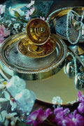 753025 Still Life, Gold Teacup And Silver Plates A4 Photo Print