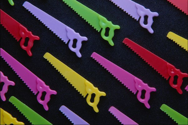 753042 Small Plastic Toy Saws A4 Photo Print