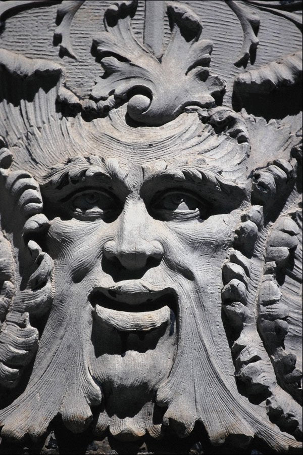 753047 Ornate Face In Stone A4 Photo Print
