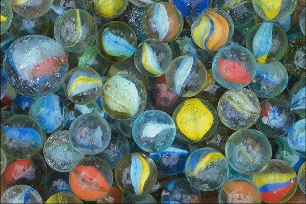 753056 Well used Marbles A4 Photo Print
