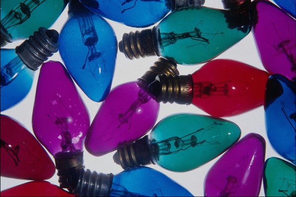 754029 Christmas Light Bulbs A4 Photo Print