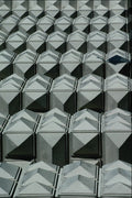 754055 Geometric Wall, Czech Republic A4 Photo Print