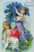 755013 Valentine, Printed In Germany, Embossed, Divided Back A4 Photo Print