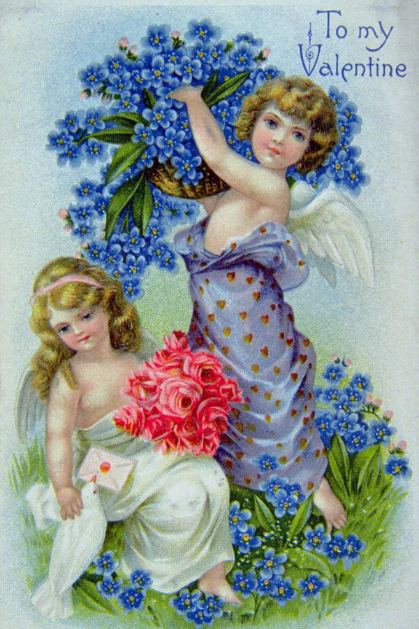755013 Valentine, Printed In Germany, Embossed, Divided Back A4 Photo Print