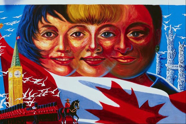 756035 Canadian Faces Mural A4 Photo Print