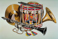756069 Musical Instruments And Drum Of Grenadier Guards A4 Photo Print