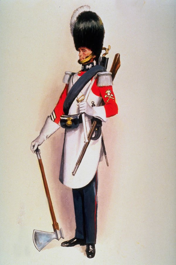756083 Sergeant, Pioneer Company, Grenadier Guards, Mid 19th Century A4 Photo Print