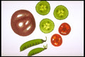 757012 Cucumbers, Tomatoes, Snow Peas And Red Onion A4 Photo Print
