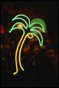 758025 Fluorescent Palm Tree At Seafair, Dania, Florida, U.S.A. A4 Photo Print