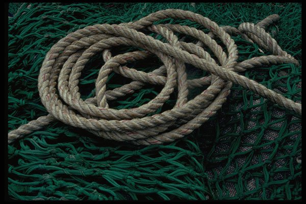 758036 Fishing Nets And Rope A4 Photo Print