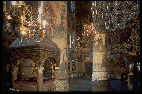 759021 Transfiguration Cathedral Interior, The Kremlin, Moscow, Russia A4 Photo Print