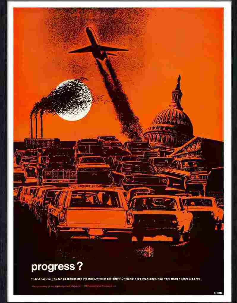 76 progress anti pollution poster 1969 Advert A4 Photo Print
