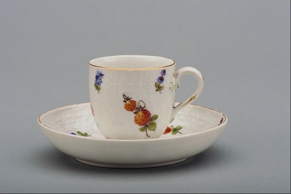 760025 19th Century Coffee Cup And Saucer, Meissen, Germany A4 Photo Print